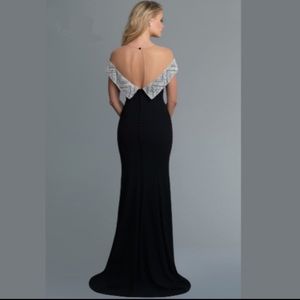 SABOROMA BEADED BAND ILLUSION GOWN